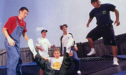 Justin: Ahhh I fell! J.C.: I'll Help ya buddy!