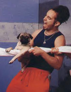 Chris and his dog Buster playin tug-o-war!